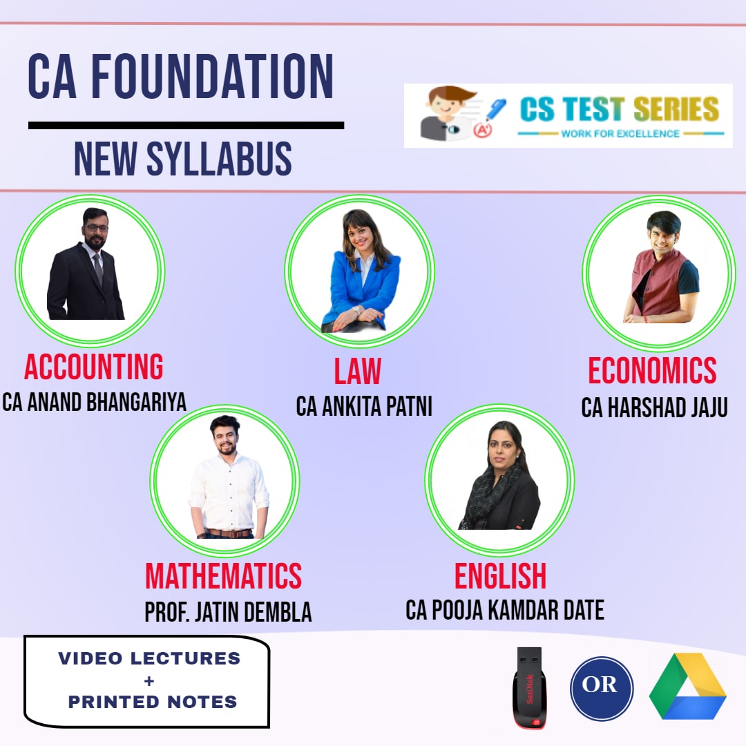 CA FOUNDATION Complete CA FOUNDATION Full Lectures By CA Anand bhangariya   CA Ankita patni   CA Harshad jaju  Prof .Jatin Demla